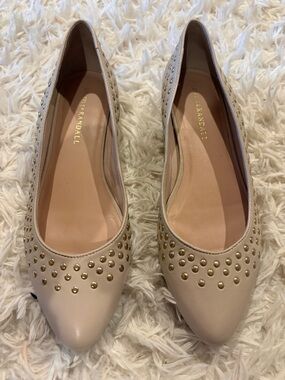 Loeffler Randall pink  Studded Pointed-Toe Flats 9.5